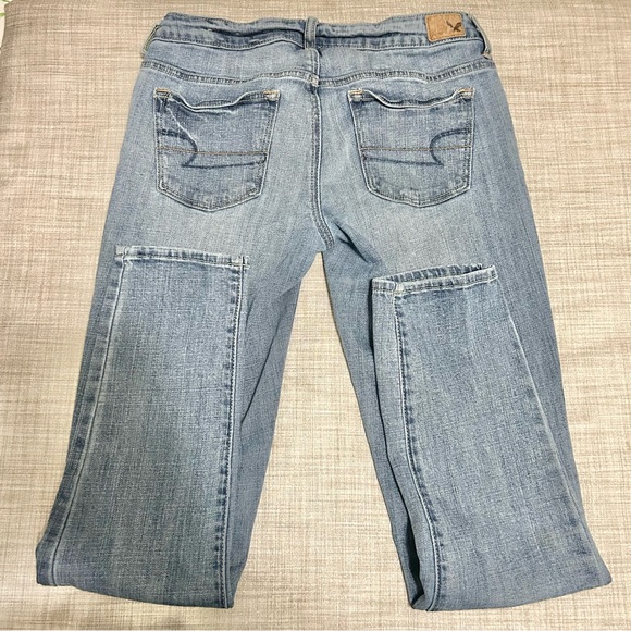 American Eagle retro (2013) button fly stretch Boy Jeans, destroyed knee, long - Picture 4 of 5